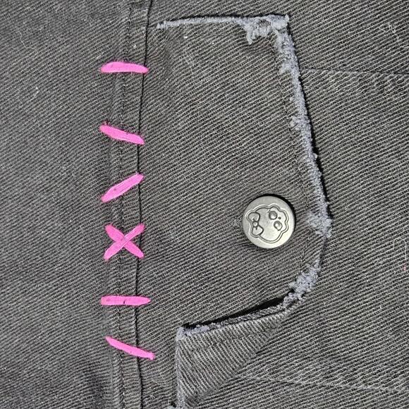 Monster High Black Denim Jacket XL Pink Stitching Graphic Print Spirit Halloween - Picture 14 of 14